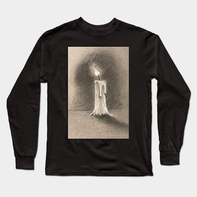 Burning Candle Long Sleeve T-Shirt by artdesrapides